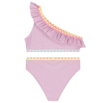 Girls Lilac Ruffled Bikini 