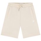 Boys Beige Logo Shorts, 3, hi-res