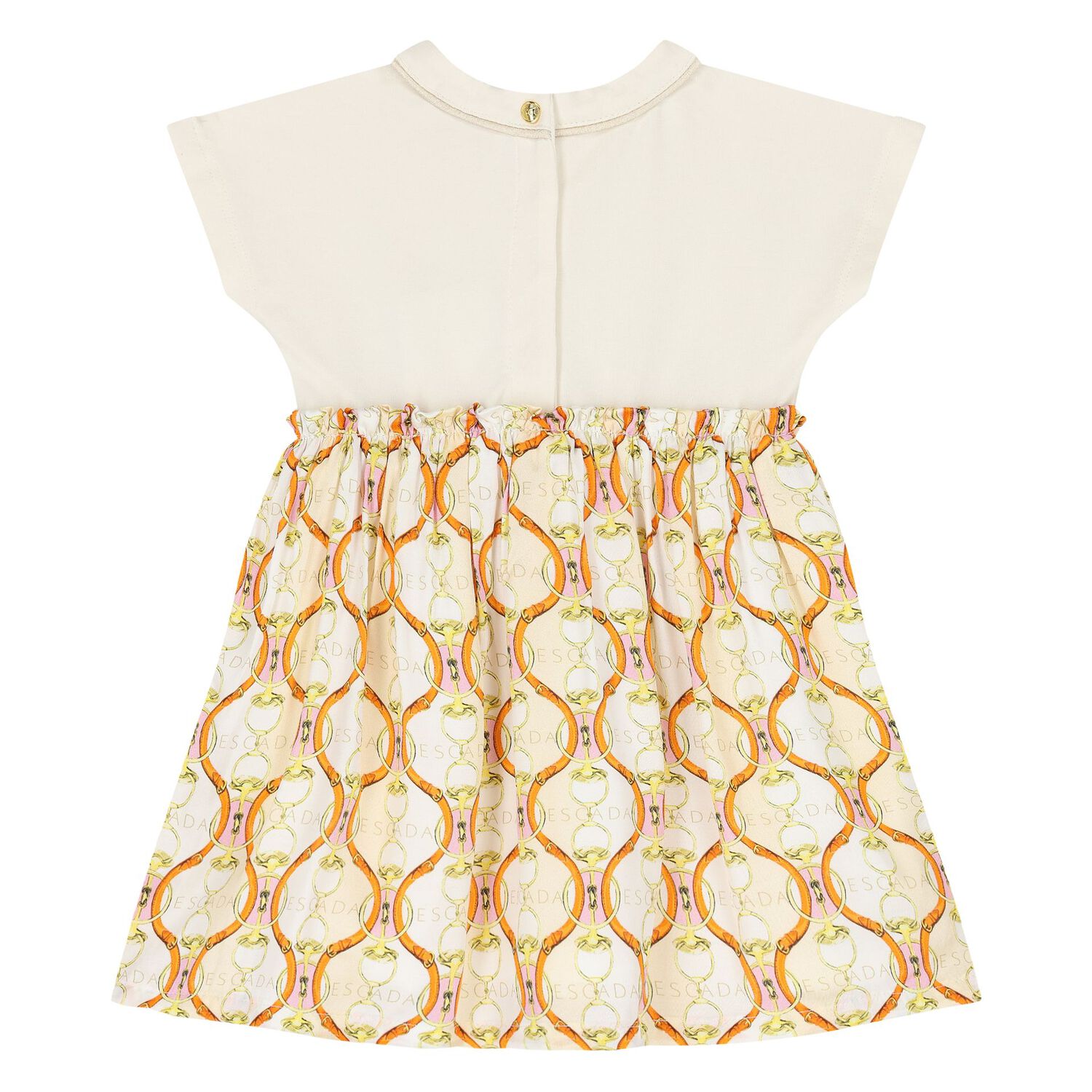 فستان بنات بالشعار باللون العاجي والبيج , 1, hi-res