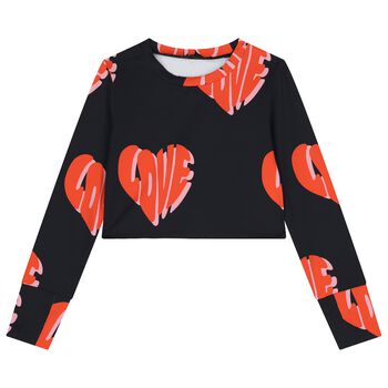 Girls Black Long Sleeve Top