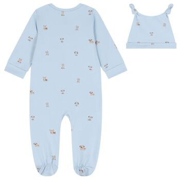 Baby Boys Blue Puppy Babygrow Set