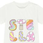 Younger Girls Ivory Logo T-Shirt, 1, hi-res
