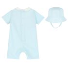 Baby Boys Blue Romper Set, 1, hi-res