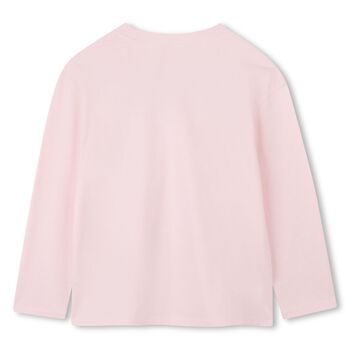 Girls Pink Logo Long Sleeve Top
