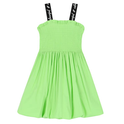 فستان مبطن باللون الأخضر 