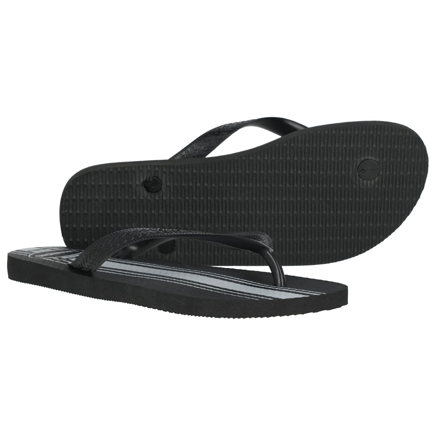 Black Logo Flip Flops, 1, hi-res