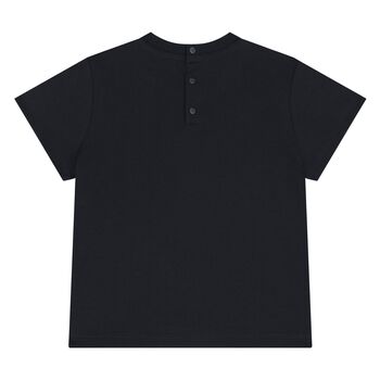 Younger Boys Navy Blue Logo T-Shirt