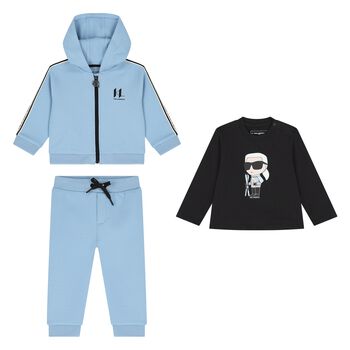 Younger Boys Blue Ikonik Karl Tracksuit Set