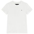 Boys White Logo T-Shirt, 1, hi-res