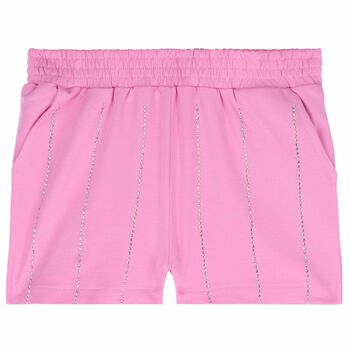 Girls Pink Embellished Shorts