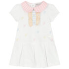 Younger Girls White Logo Polo Dress, 1, hi-res