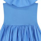 Girls Blue Ruffled Dress , 1, hi-res