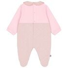 Baby Girls Pink & Gold Logo Babygrow, 2, hi-res