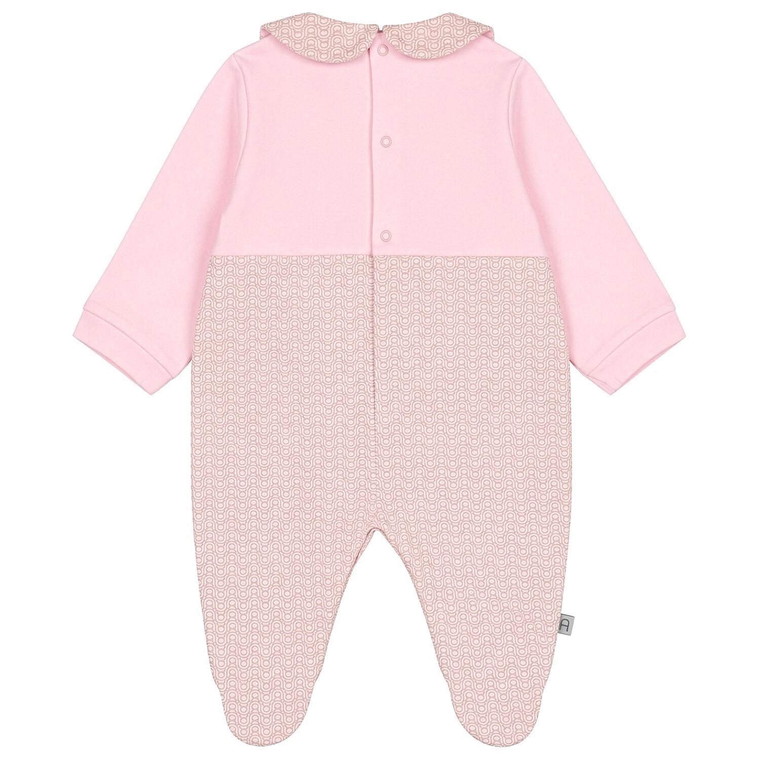 Baby Girls Pink & Gold Logo Babygrow, 2, hi-res