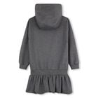 Girls Grey Logo Hooded Dress, 1, hi-res