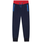 Boys Navy Logo Joggers, 1, hi-res
