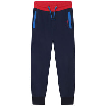 Boys Navy Blue Logo Joggers