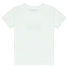 طقم أولاد شورت بالشعار باللون الأبيض, 1, hi-res