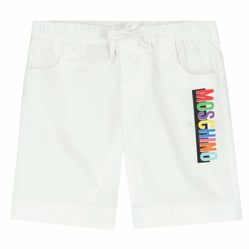 Boys White Logo Shorts