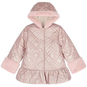Girls Pink Quilted Puffer Jacket