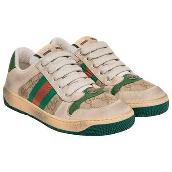 Beige & Green GG Supreme Trainers