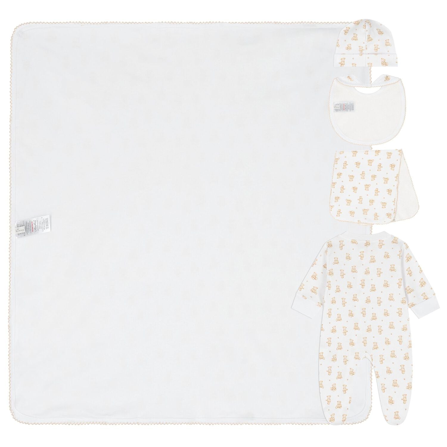  White Teddy Bear Babygrow Gift Set, 1, hi-res