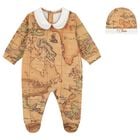 Ivory & Beige Geo Map Babygrow Gift Set, 2, hi-res