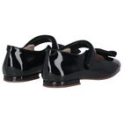 Girls Black Patent Leather Ballerina Shoes, 1, hi-res