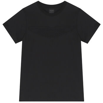 Boys Black Aston Martin Logo T-Shirt