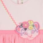 Younger Girls Pink Cat Dress, 1, hi-res