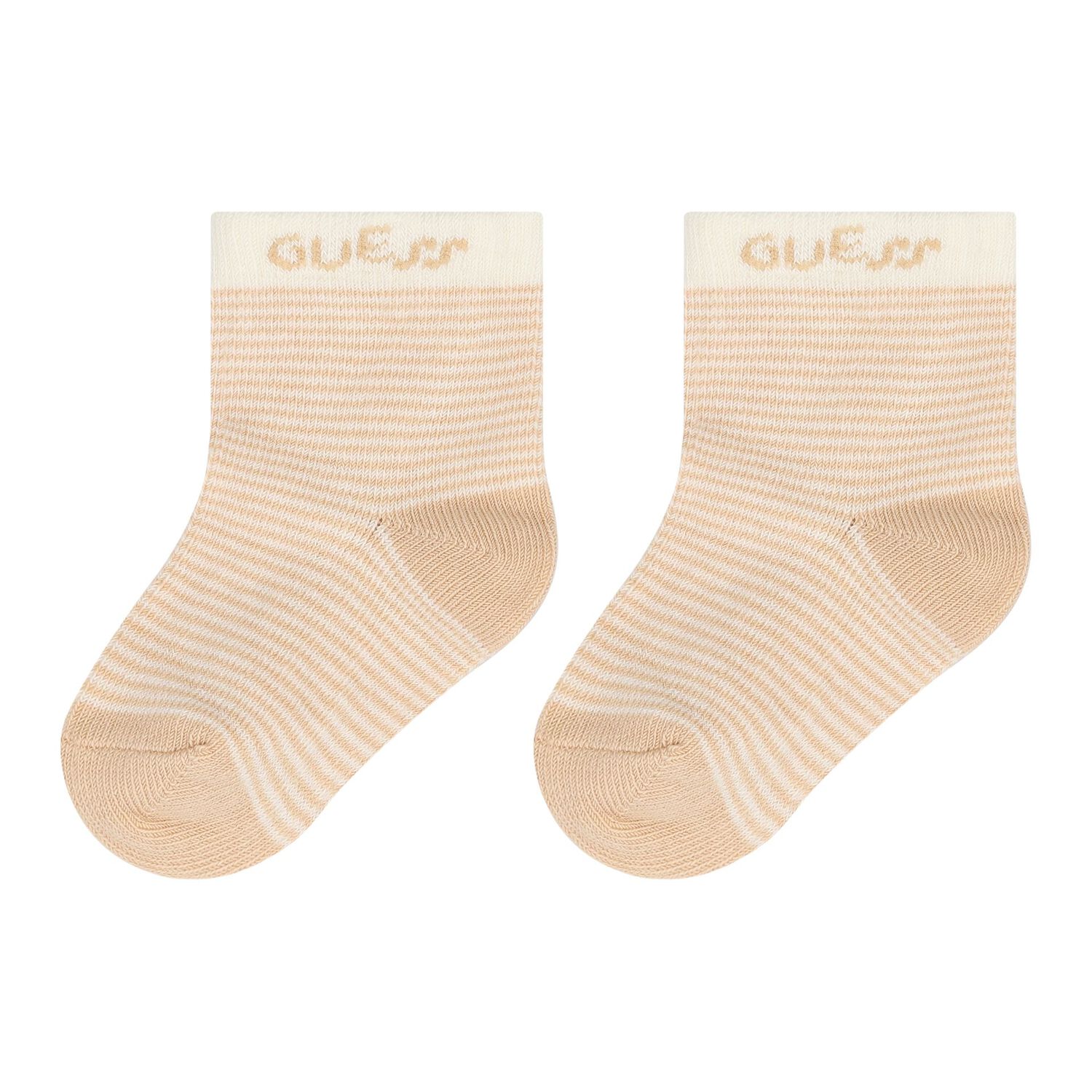 Beige & Ivory Logo Socks ( 3-Pack ), 1, hi-res