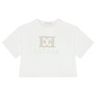 Girls White Logo T-Shirt, 1, hi-res