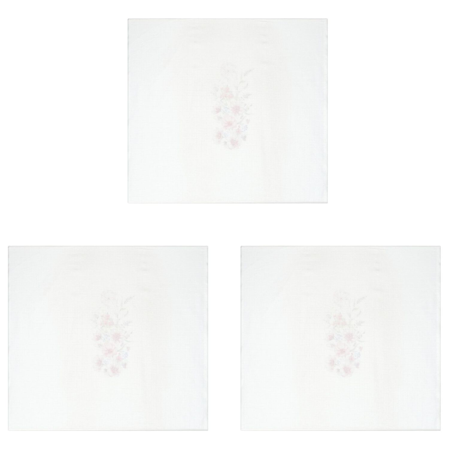 Baby Girls White & Pink Muslin Swaddles (3-Pack), 4, hi-res image number null