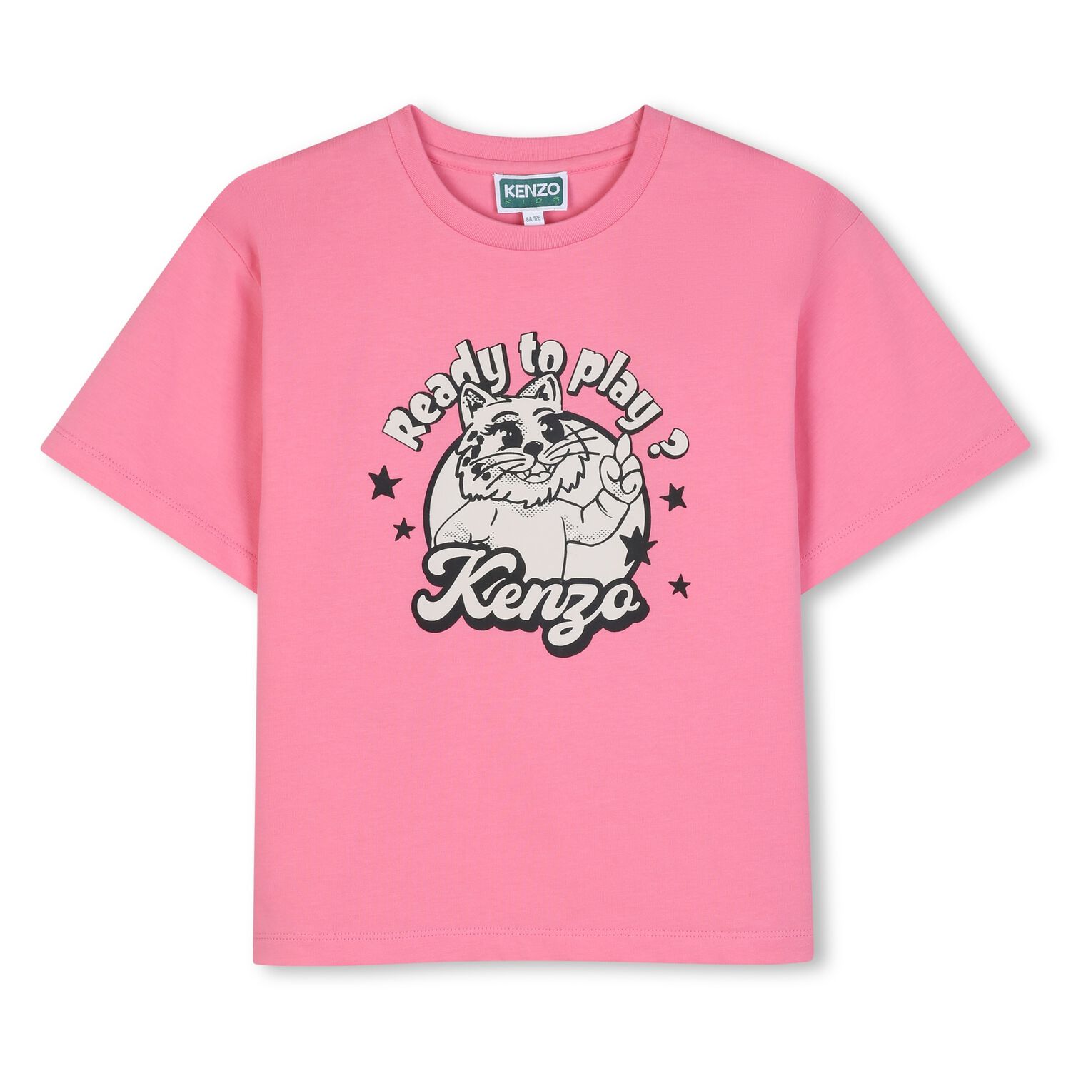 Girls Pink Tiger Logo T-Shirt, 1, hi-res