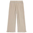 Girls Beige & Silver Trousers Set, 1, hi-res