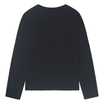 Girls Black Embellished Long Sleeve Top