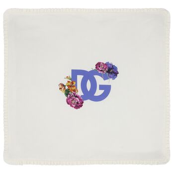 Baby Girls Ivory Floral Logo Padded Blanket