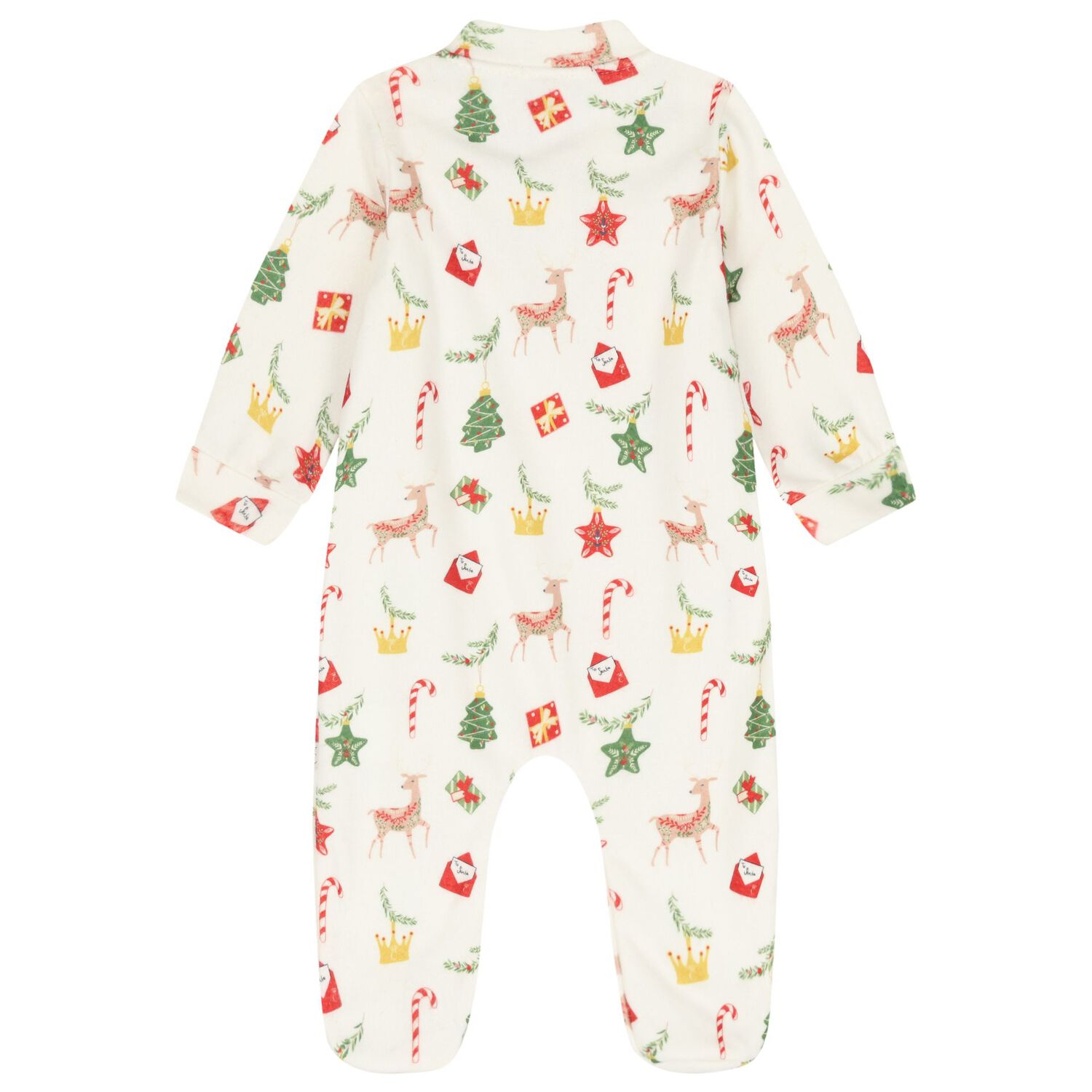 Baby Boys Ivory Festive Babygrow Set, 1, hi-res