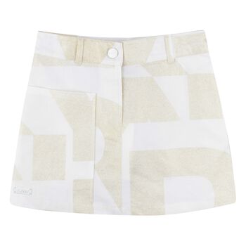 Girls Ivory & Gold Skirt