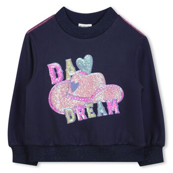 BILLIEBLUSH Girls Navy Blue Sequin Sweatshirt, 1 Girls Navy Blue Sequin Sweatshirt