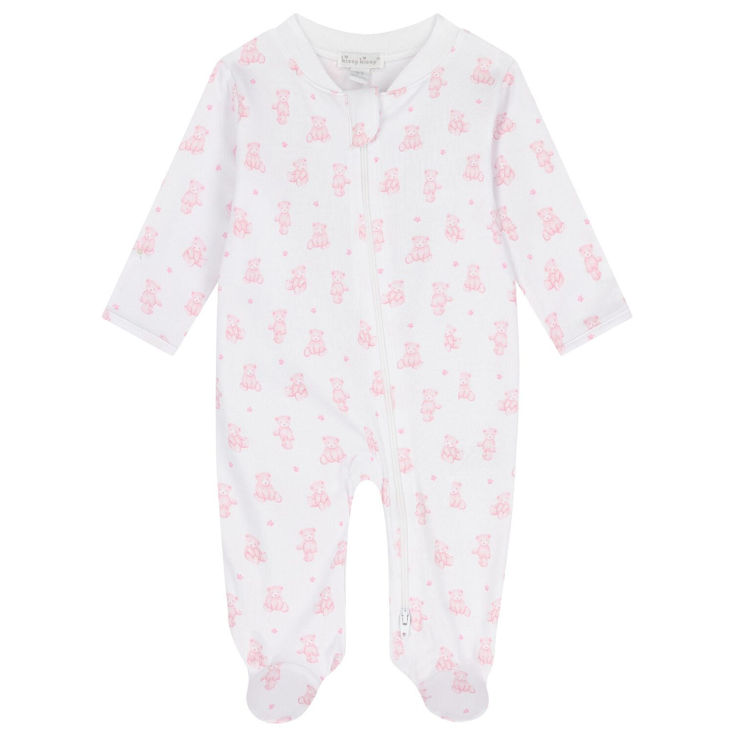 Baby Girls White & Pink Teddy Bear Time Babygrow, 1, hi-res image number null