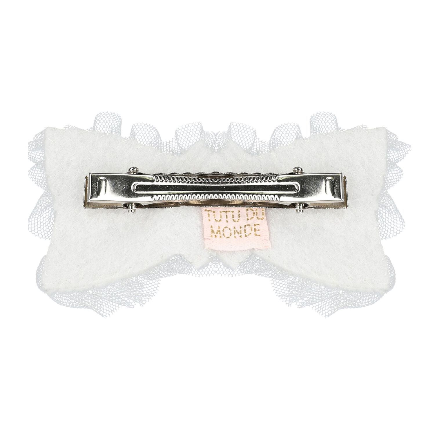 Girls White Bow Hairclip, 2, hi-res image number null