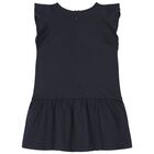 Younger Girls Navy Blue Logo Dress, 1, hi-res