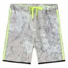 Boys Grey Geo Map Shorts, 1, hi-res