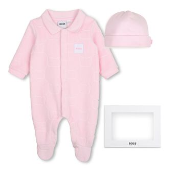Baby Girls Pink Logo Babygrow Gift Set