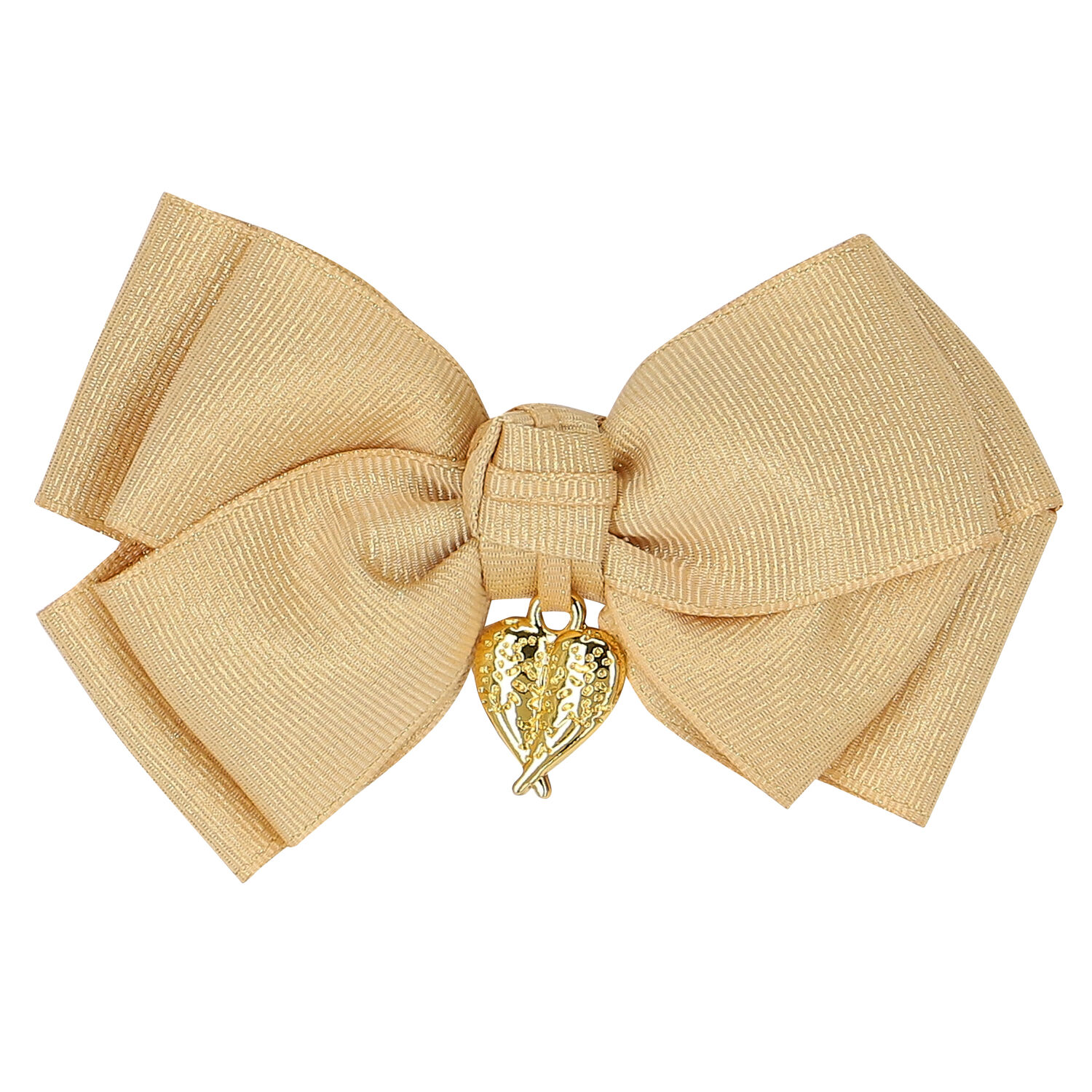 Girls Gold Bow Hairclip, 1, hi-res image number null