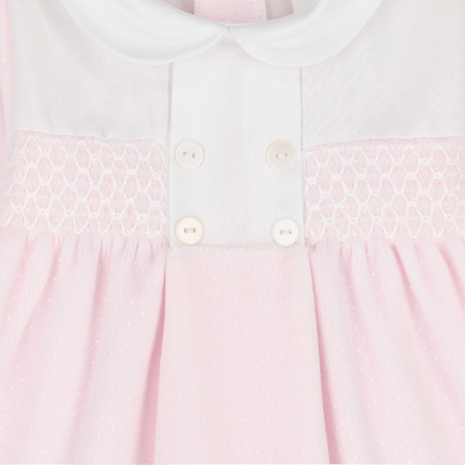 Baby Girls Pink & White Dot Babygrow, 1, hi-res