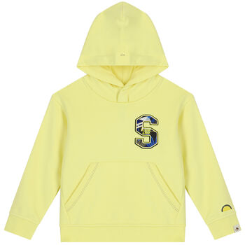 Boys Yellow Logo Hooded Top