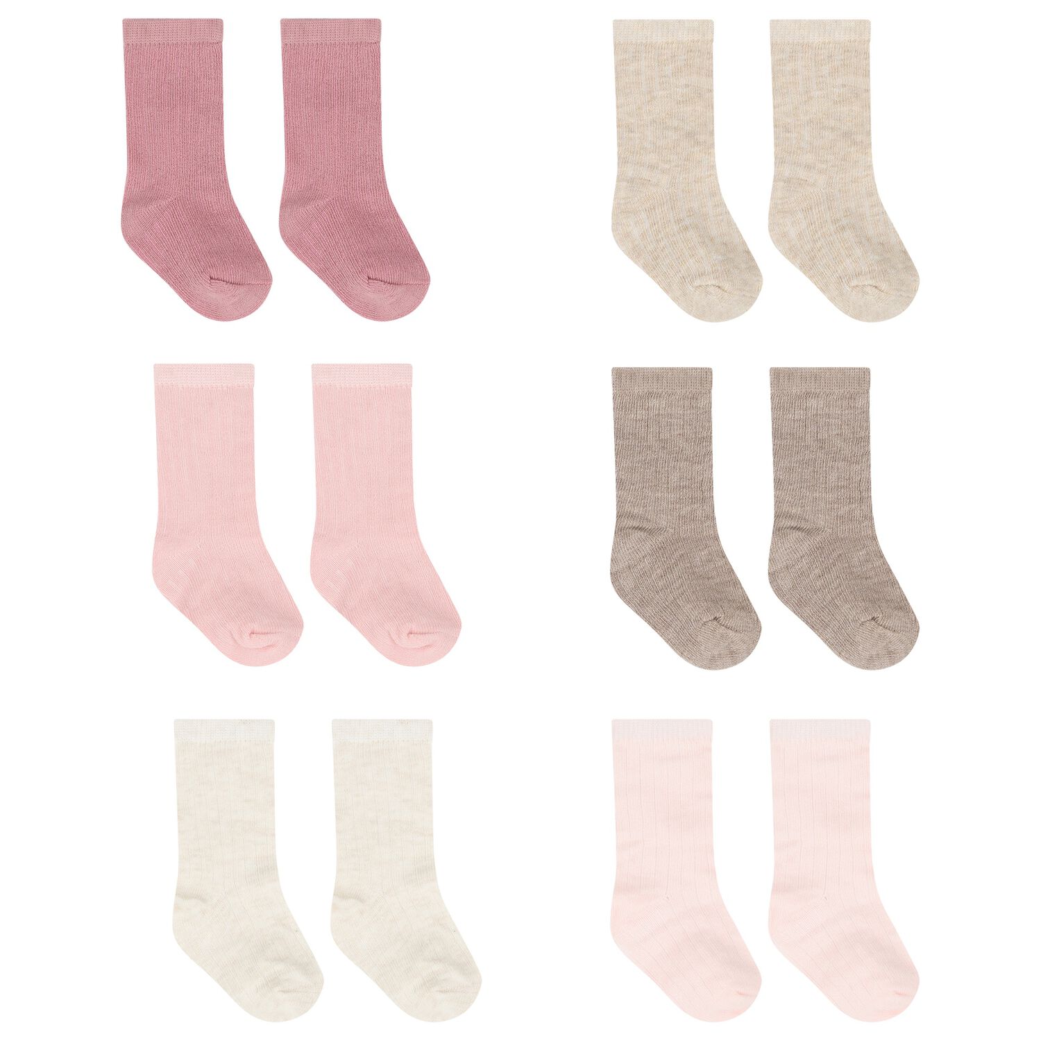 Baby Boys Beige, Blue & Ivory Socks ( 6 Pack ), 1, hi-res