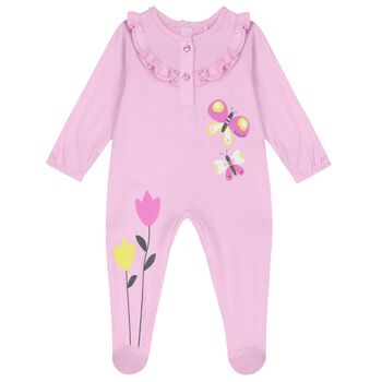 Baby Girls Pink Butterfly Babygrow